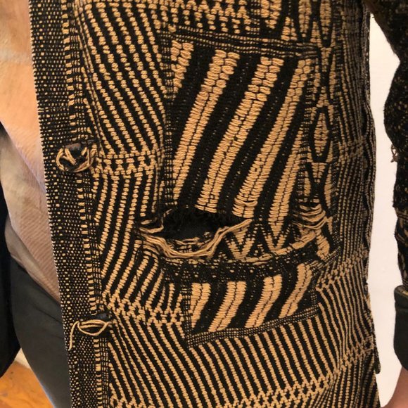 Vintage Patterned/ Black Reversible Jacket - Picture 8 of 8